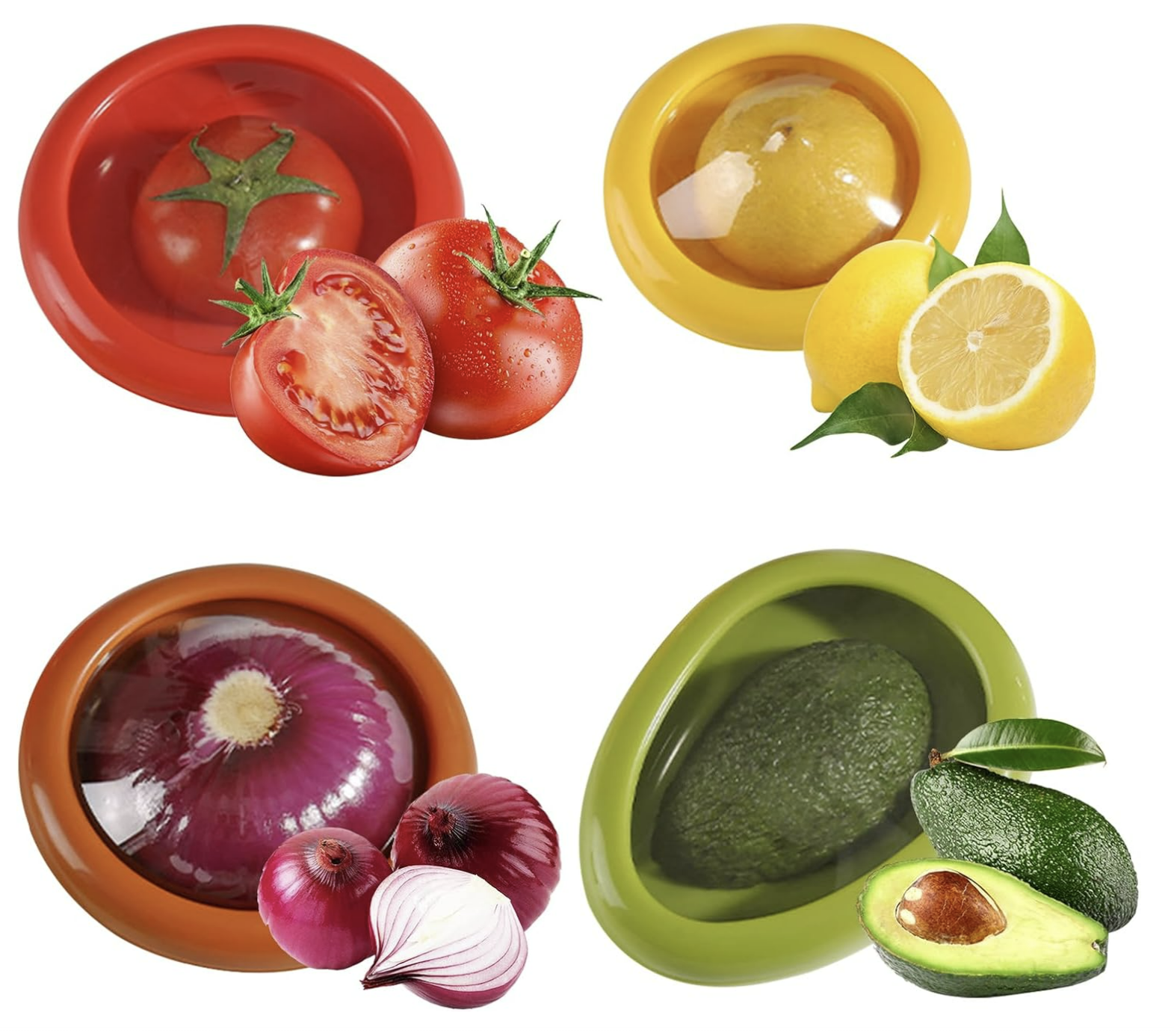 4 Piece - Silicone Fruit and Vegetable Antioxidant Reusable Crisper Boxes